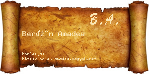 Berán Amadea névjegykártya